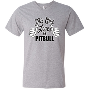 This Girl Loves Her Pit Bull Men’s V-Neck T-Shirt