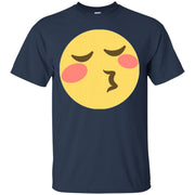 Whistling Rose Red Cheeks Emoji Face T-Shirt