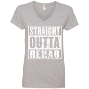 Straight Outta Rehab Ladies’ V-Neck T-Shirt