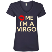 Kiss Me I’m A Virgo Ladies’ V-Neck T-Shirt