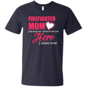 Firefighter Mom I Raised My Hero Men’s V-Neck T-Shirt