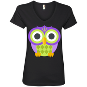 Owl Emoji Ladies’ V-Neck T-Shirt