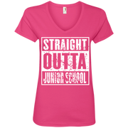 Straight Outta Juunior School Ladies’ V-Neck T-Shirt