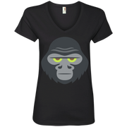 Gorilla Emoji Ladies’ V-Neck T-Shirt