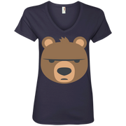 Big Bear Emoji Ladies’ V-Neck T-Shirt