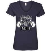 This Girl Loves Her Family Ladies’ V-Neck T-Shirt