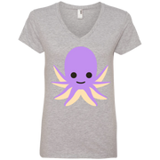 Octopus Emoji Ladies’ V-Neck T-Shirt