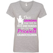 This Grandma may not be Rich and Famous but i do have Priceless Grandchildren Ladies’ V-Neck T-Shirt