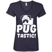 Pug Tastic! Ladies’ V-Neck T-Shirt