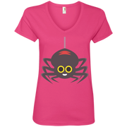 Happy Spider Emoji Ladies’ V-Neck T-Shirt