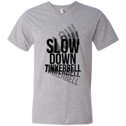 Slow Down Tinkerbell Trippy Words Men’s V-Neck T-Shirt