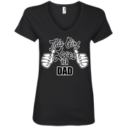 This Girl Loves Her Dad Ladies’ V-Neck T-Shirt