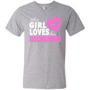 This Girl Loves Her Dachshund Men’s V-Neck T-Shirt