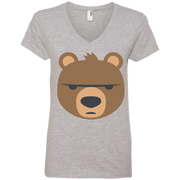 Big Bear Emoji Ladies’ V-Neck T-Shirt