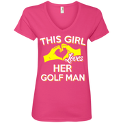 This Girl Loves Her Golf Man Ladies’ V-Neck T-Shirt