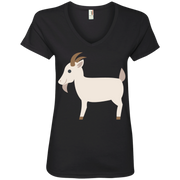 Goat Emoji Ladies’ V-Neck T-Shirt