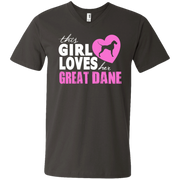 This Girl Loves Her Great Dane Men’s V-Neck T-Shirt