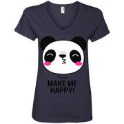 Pandas Make Me Happy, You Not so Much Ladies’ V-Neck T-Shirt