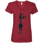 Banksy’s Girl Hugging a B0MB Ladies’ V-Neck T-Shirt