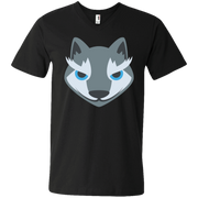 Wolf Face Emoji Men’s V-Neck T-Shirt