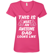 This is What an Awesome Dad Looks Like Ladies’ V-Neck T-Shirt