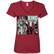 Snatch I Fu*king Hate Pikey’s Movie Quote Ladies’ V-Neck T-Shirt