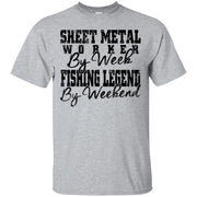 Sheet Metal Worker By Week Fishing Legend by Weekend T-Shirt