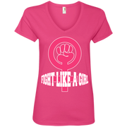 Fight Like a Girl Ladies’ V-Neck T-Shirt