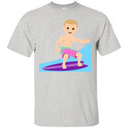 Surfing White Guy Emoji T-Shirt