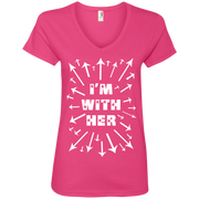 Im With Her! Women’s Day March Ladies’ V-Neck T-Shirt