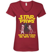 Star Paws Meow the force be with you Ladies’ V-Neck T-Shirt