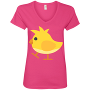 Chick 2 Emoji Ladies’ V-Neck T-Shirt