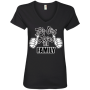 This Girl Loves Her Family Ladies’ V-Neck T-Shirt