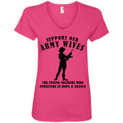 Support Our Army Wives Ladies’ V-Neck T-Shirt