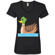 Duck Emoji Ladies’ V-Neck T-Shirt