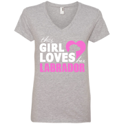 This Girl Loves her Labrador Ladies’ V-Neck T-Shirt