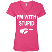Im With Stupid Ladies’ V-Neck T-Shirt