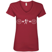 Sad + Archery = Happy Ladies’ V-Neck T-Shirt