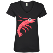 Shrimp Emoji Ladies’ V-Neck T-Shirt