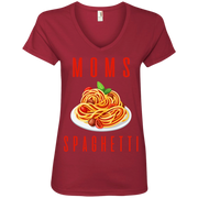 Moms Spaghetti Meme Ladies’ V-Neck T-Shirt
