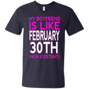 My Boyfriend Like February (Non-Existent) Men’s V-Neck T-Shirt