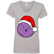 Member Berries Christmas Hat Ladies’ V-Neck T-Shirt