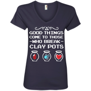 Zelda Good Things Come to Those Who Break Clay Pots Ladies’ V-Neck T-Shirt