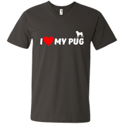 I Love my Pug Men’s V-Neck T-Shirt