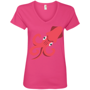 Squid Emoji Ladies’ V-Neck T-Shirt