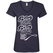 Beer Doesn’t Ask Silly Questions Beer Understands Ladies’ V-Neck T-Shirt