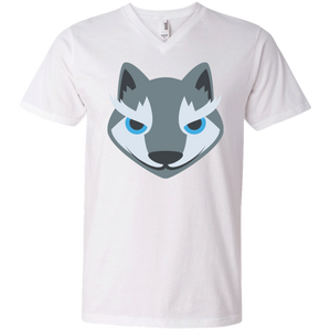 Wolf Face Emoji Men’s V-Neck T-Shirt