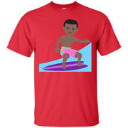 Surfing Black Guy Emoji T-Shirt