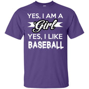 Yes, I Am A Girl, Yes, I Like Baseball T-Shirt