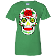 Flowered Skull of Beauty Ladies Fitted T-Shirt